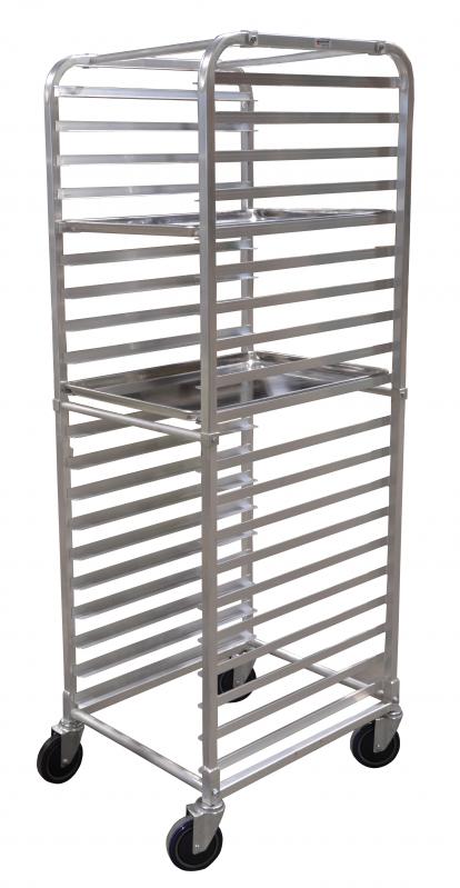 Aluminum Heavy-Duty Curved Top Pan Rack with 20 slides and 3� spacing